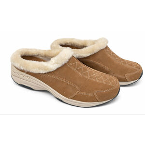 Easy Spirit Brown Beige Faux Fur Mules & Clogs Size 11